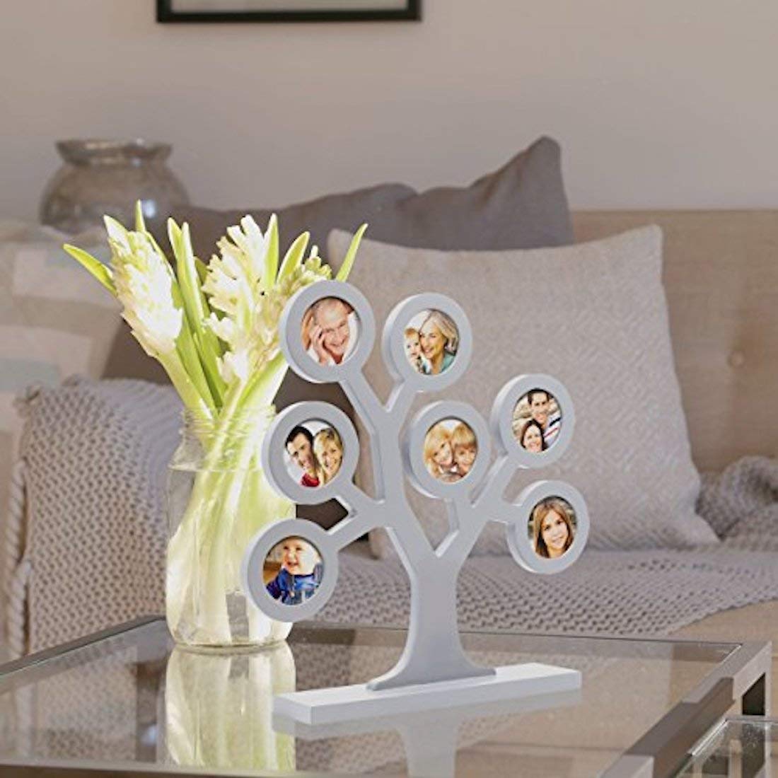 Set 36 Portachiavi Albero Genealogico Per Riunioni Di Famiglia - Confezione Regalo Con Biglietti E Sacchetti Organza Argento - Ricordo Radici Familiari - 5