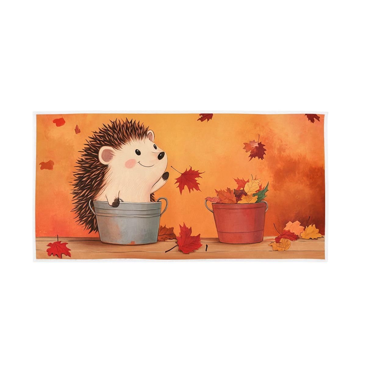 LSRCPD Cartoon Little Hedgehog Hand Towels and Wash Cloths for Bathroom, Hand Towel for Bathroom, Travel, Camp, Hotel, Spa 15 x 30 Inches
