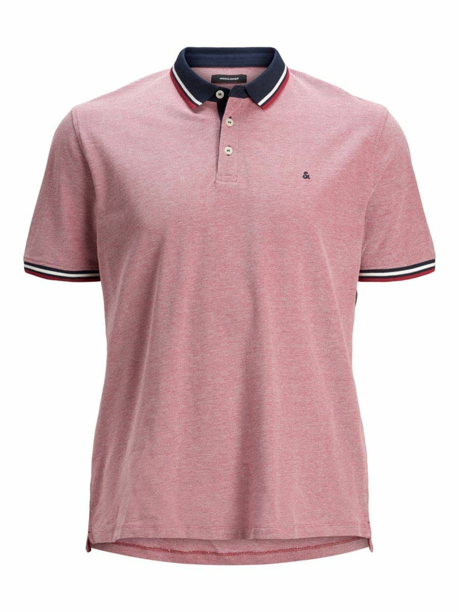 JACK & JONES Mens Jjepaulos Polo Noos Ps T-Shirt, Rio Red, L UK