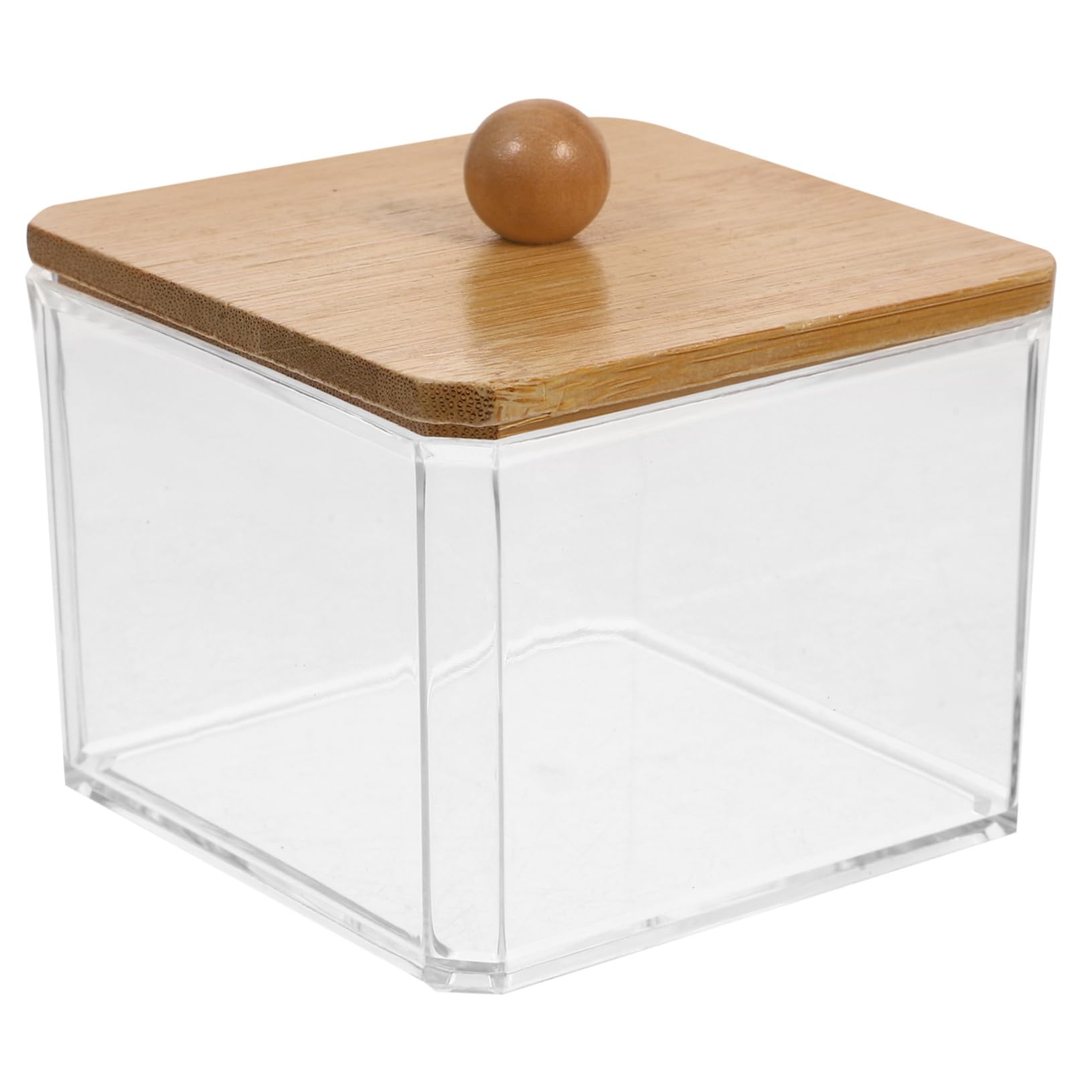 Cabilock 5-teiliger Wattestäbchenhalter Make-up-schwamm-organizer Wattepad-box Mit Deckel Glatter Holz-organizer Für Ihren Schminktisch Verhindert Feuchtigkeit Und