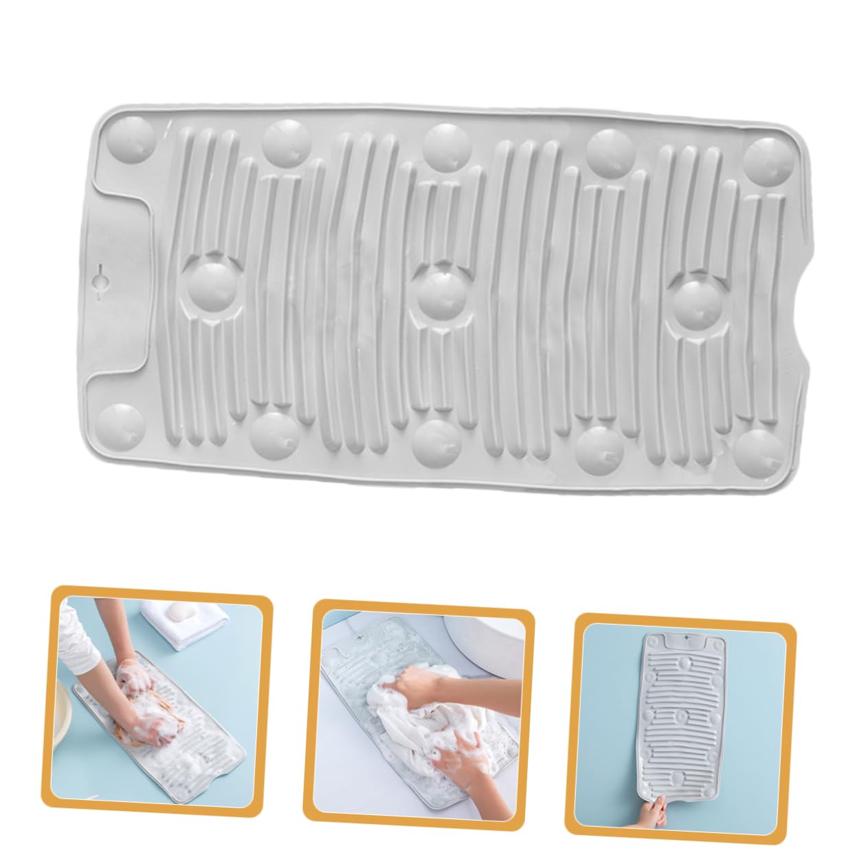 Yardenfun Tabla de Lavar Portátil para Lavar Ropa y Pañales con Ventosa de TPR Antideslizante Diseño Multifuncional para Baño y Viajes