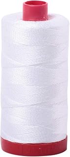 Aurifil Mako Cotton 12 Weight 2 Ply Large Spool 386 Yards 325 Meters White