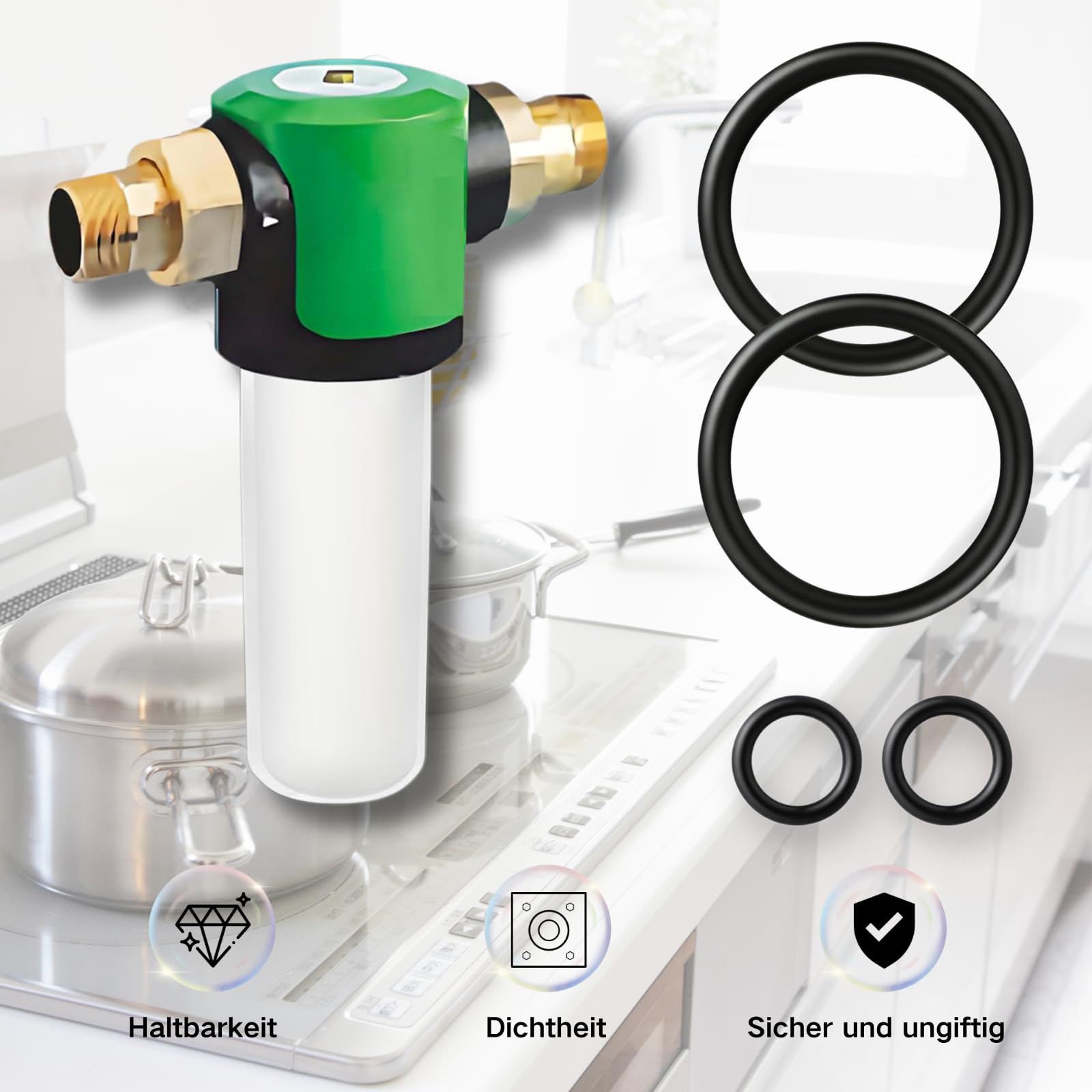 4 Stück Ersatz-Dichtungssatz Kompatibel mit Grünbeck Geno Feinfilter FS 1"/FSD 1", Wasserfilter - Dichtungssatz O-Ringe Dichtungen für Hauswasserfilter Ersatz Zubehör Set Nr.100001