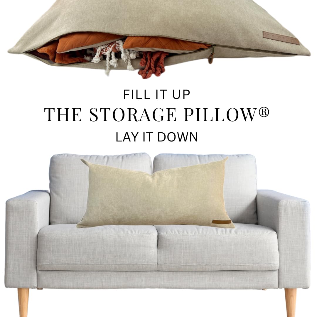 STORAGE PILLOW - Poszewka na poduszkę XL zapinana na zamek błyskawiczny, aby zmaksymalizować przestrzeń! Pomysł na przechowywanie dla kamperów Vanlife College Dorms Małe domy i małe przestrzenie.
