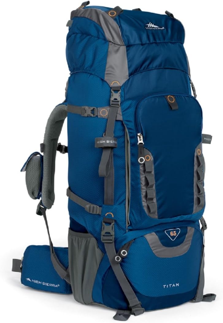 blue striped backpack