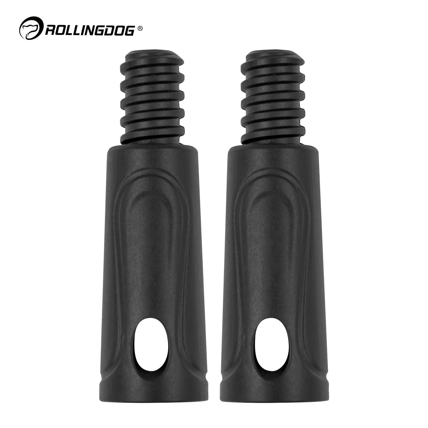 ROLLINGDOG Adattatore per palo di prolunga 2PC- adatta le estremità affusolate alle estremità filettate, ideale per aste di estensione stile Click-in