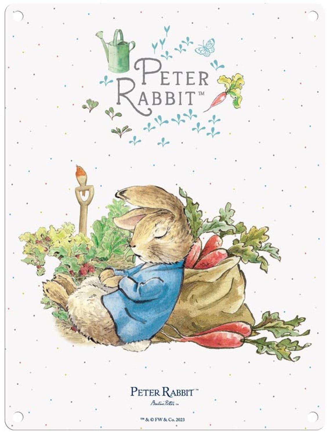 The Original Metal Sign Peter Rabbit Sleeping With Carrots Metal Sign - Beatrix Potter's Peter Rabbit (, 20 X30 Cm)