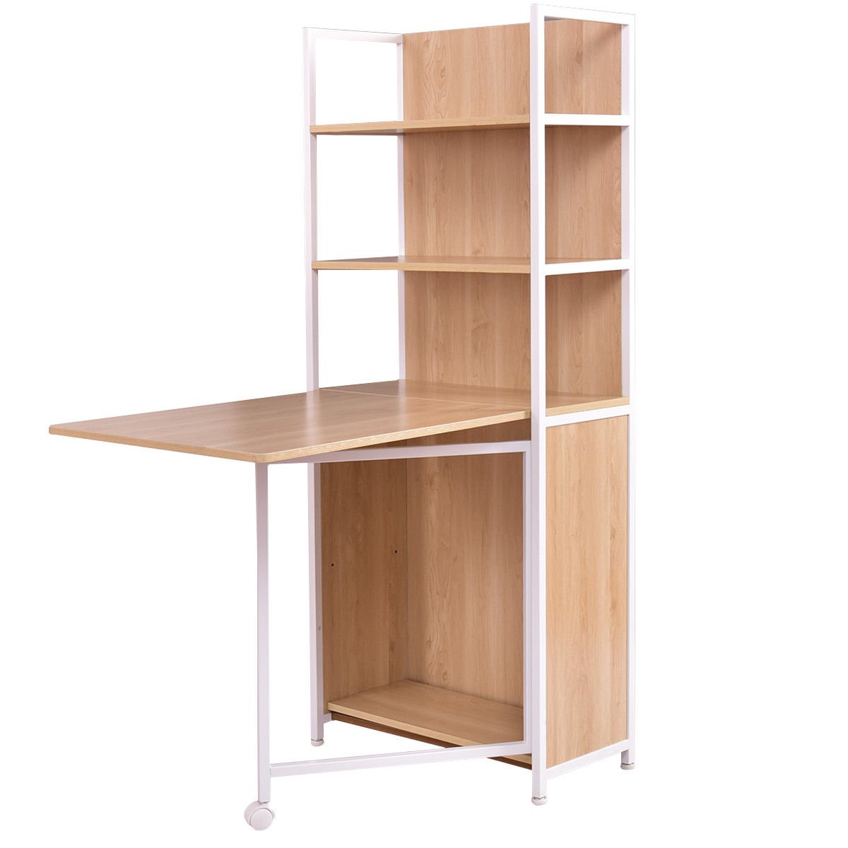 Tangkula Convertible Desk Wood Folding Laptop Computer Desk