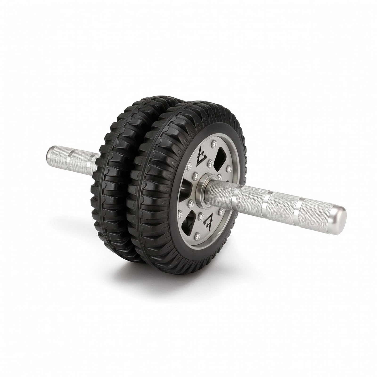 Ruota Addominali Fitness Rullo Addominale Roller Palestra Attrezzo Core Resistenza Acciaio 304 Presa Sicura Antiscivolo Rotolamento Morbido Adatta a, 200mm, Doppia Ruota