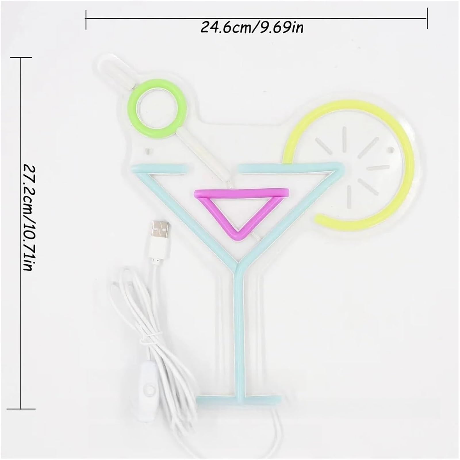 Luci al neon Per lampada al neon Cocktail Succo limone per la decorazione della parete per stanza Festa Casa Pub Club Illuminato