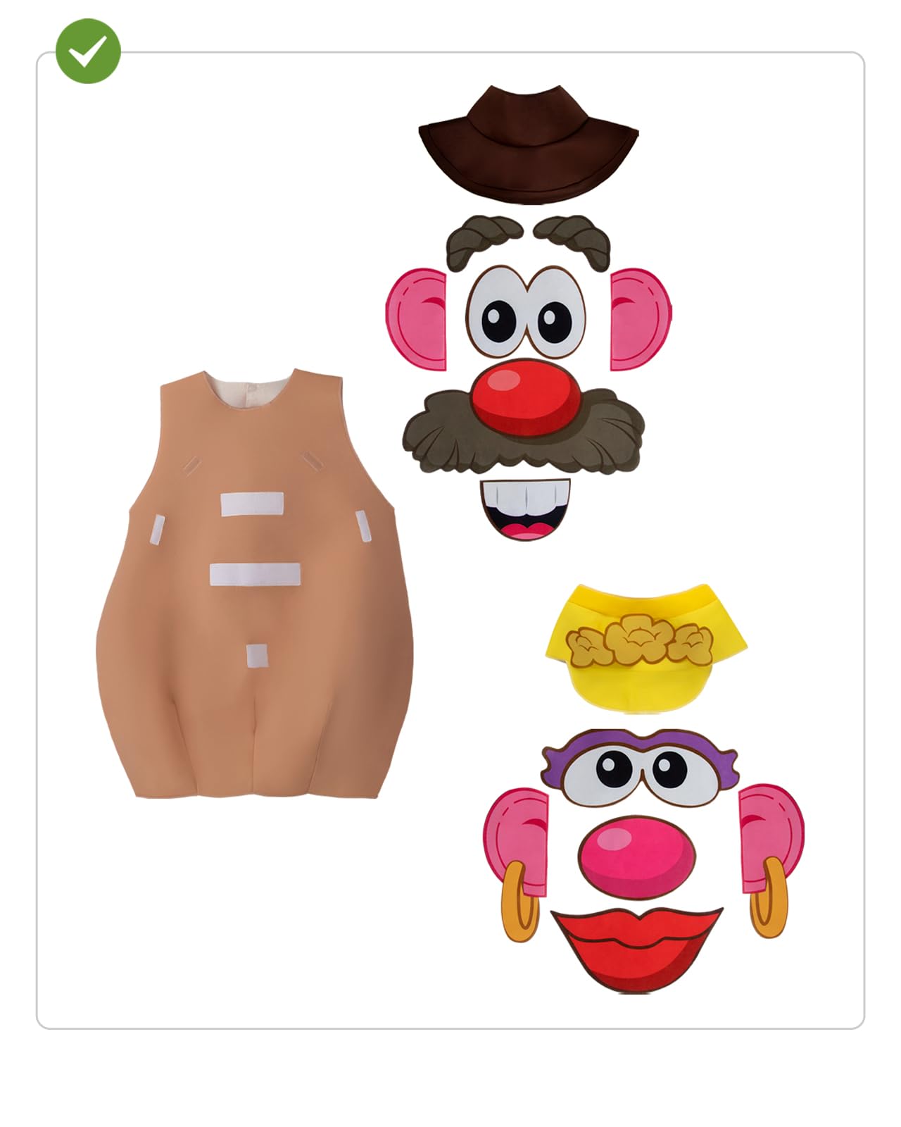 Funidelia | Strój Pan lub Pani Bulwa Męskie i dla kobiet Mr. Potato, Oryginalne i żartobliwe, Hasbro - Strój dla dorosłych i zabawne akcesoria na imprezy, karnawał i Halloween - Uniwersalny