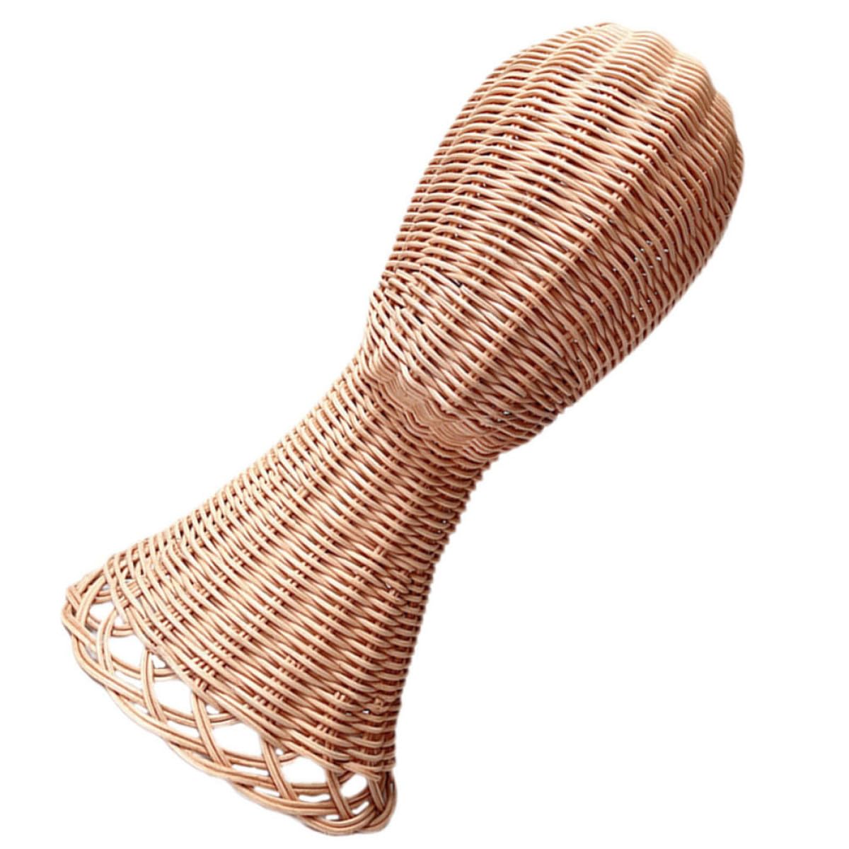 Lurrose Soporte de Ratán para Exhibición de Gorras y Sombreros Base Firme, Perchero para Armario o Tienda, Accesorio Funcional para Organizar y Conservar Pelucas y Sombreros