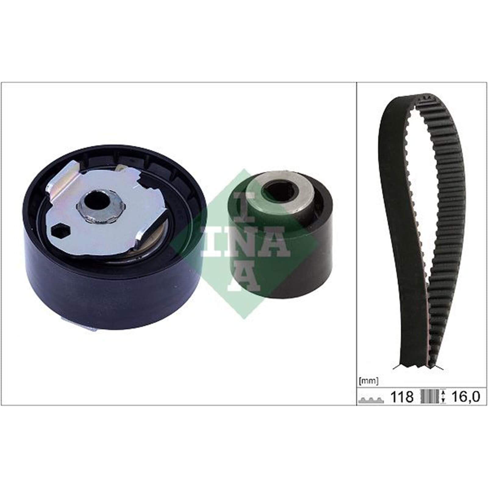 INA Kit cinghia di distribuzione 530 0856 10 24mm Compatibilità con PEUGEOT 208 I Hatchback CA, CC 2008 Station Wagon CU 3008 0U 308 II, CITROËN C3 II SC