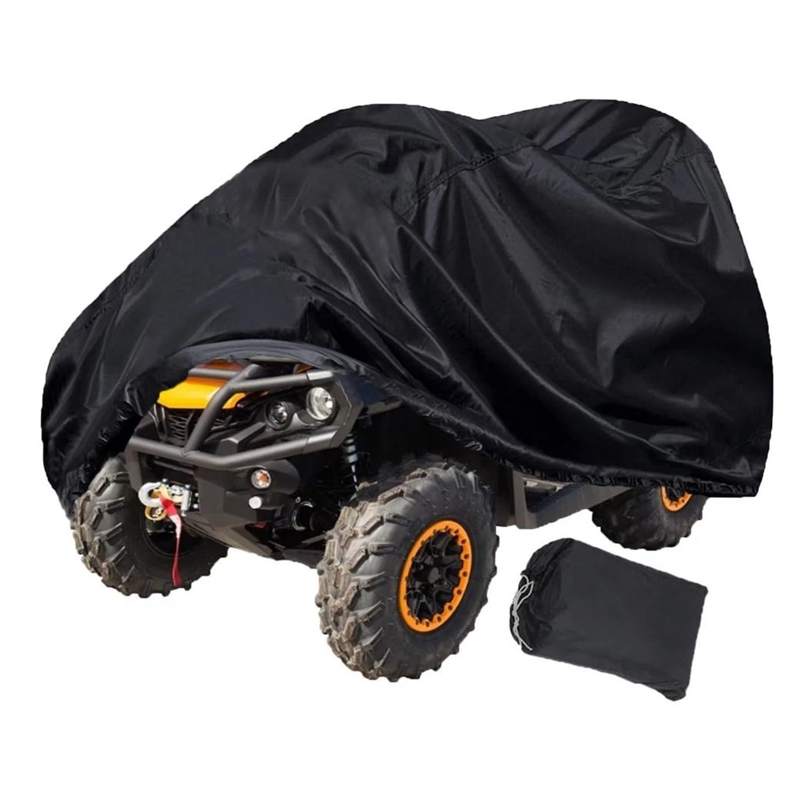 Motorrad Abdeckplane Outdoor Outdoor-ATV-Abdeckung, Allrad-Quad-Aufbewahrung, Allwetter-Schutzabdeckungen, Motorrad-Vollauto-Schutzzubehör(Black XL)