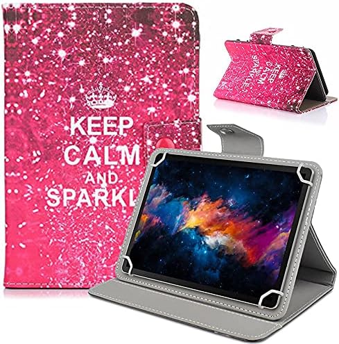 DETUOSI Universal 10.1 inch Tablet Case, 10 inch Tablet Cover, Travel Portable Protective Folio Leather Stand Shell Case【with 4 Fixed Rings】for All Kinds of 9.6-10.5 inch Android/iOS/Windows Tablet #6