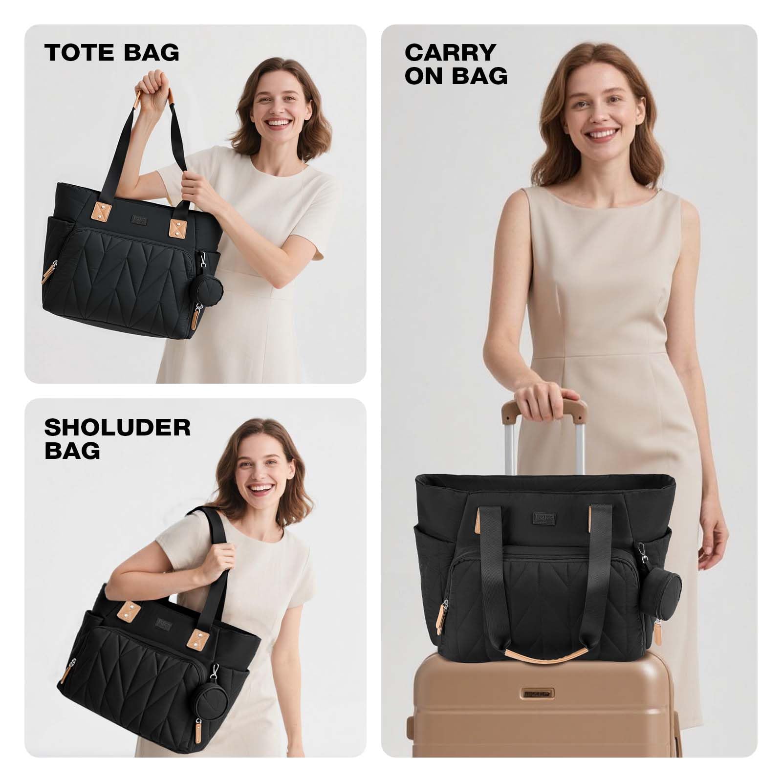Lekesky Wickeltasche mit Schnullertasche und Wickelunterlage, Große Reisewindeltasche für Mama und Papa, Multifunktions-Babytasche für Jungen und Mädchen