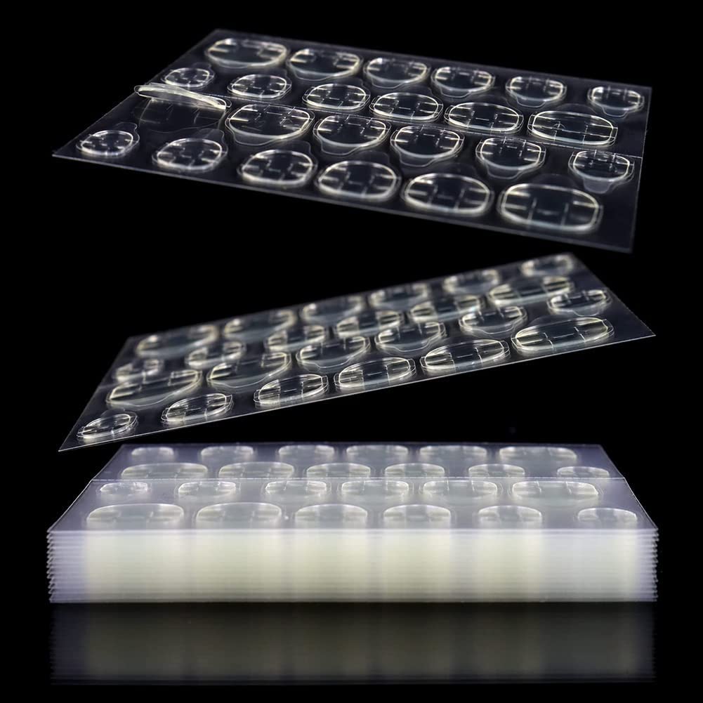 Double-Sided Nail Jelly Sticker, 4 Sheets 96 Pieces, 6.2 cm, Waterproof Adhesive Tabs for Manicure-image-49