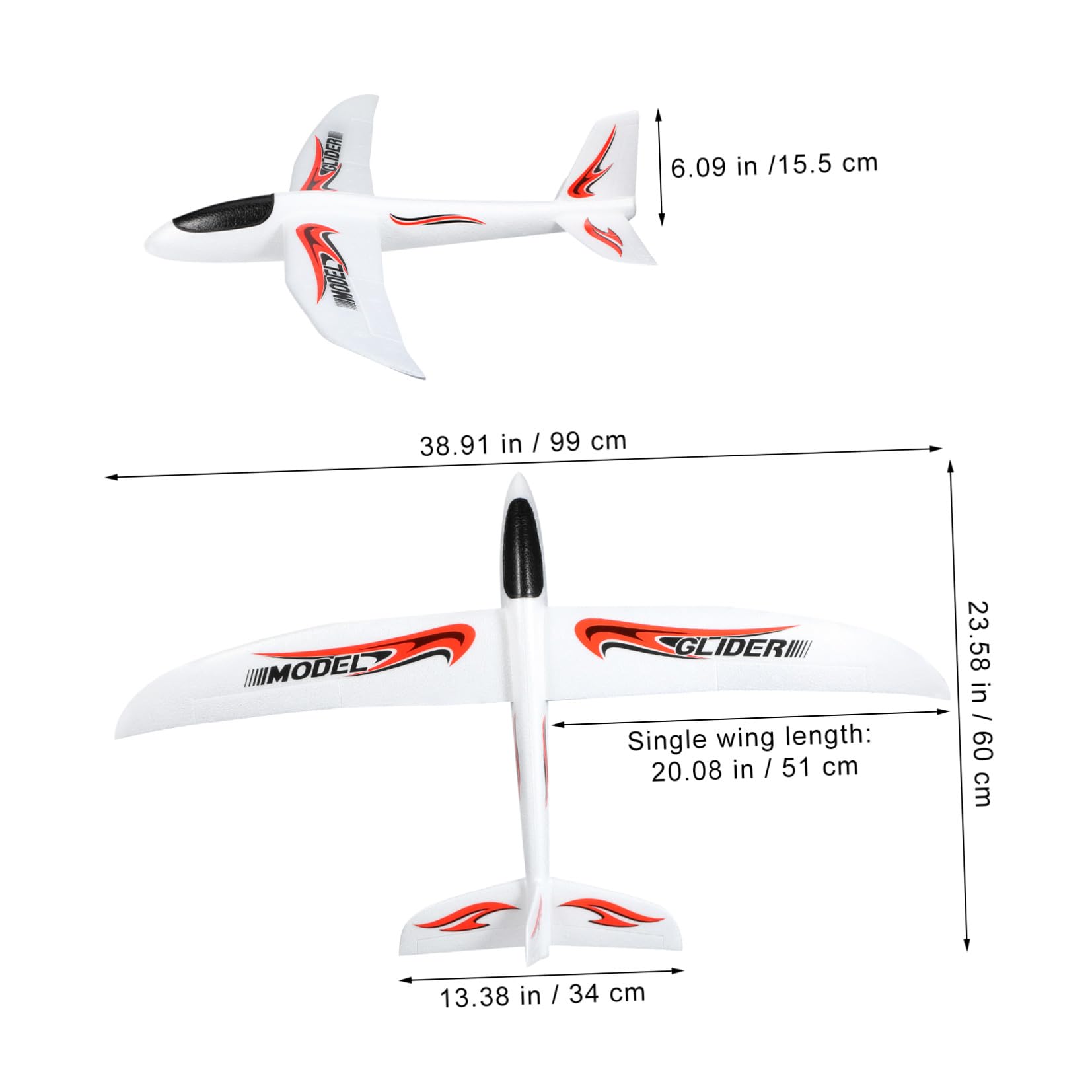 Garneck Avión de Juguete Planeador de Espuma 99cm 2 Piezas