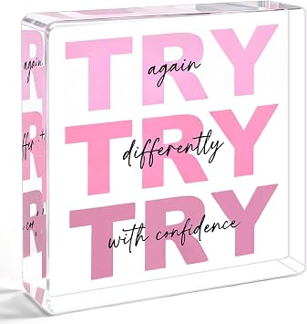 Inspirational Desk Decor - Motivational Gifts for Women Positive Quote Office Decor for Women Coworker Appreciation Gift Acrylic Desk Sign Home Office Accessories