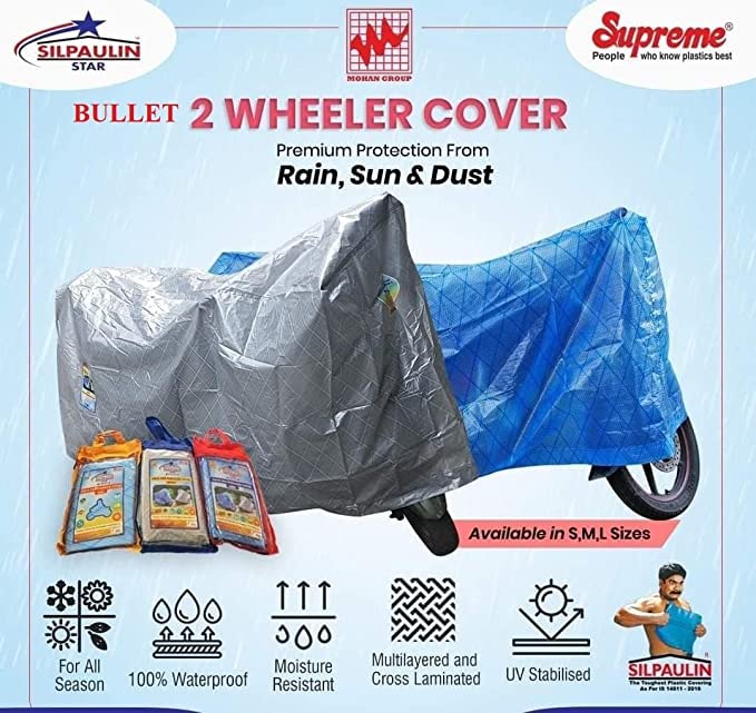 SILPAULIN STAR Medium Blue Colour Bike Cover from Rain, Sung & Dustproof Bike Body Cover for Two Wheeler Bike Scooter Scooty Activa (B0B6FPBJD7) Amazon Price History, Amazon Price Tracker