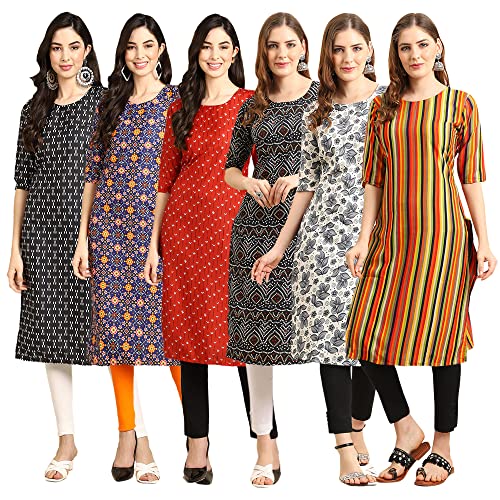 Image of Pinkmint Women's Crepe Digital Print Straight Kurta