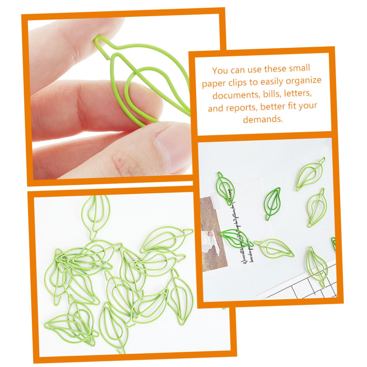 STOBOK 4 Sätze Büroklammer Bildclips Miniclips Mini-bindeklammern Neuheit Dateiclips Mini-papier Kleine Dokumentenklammern Kleiderbügel Mit Clips Metall Light Green 30 Stücke * 4