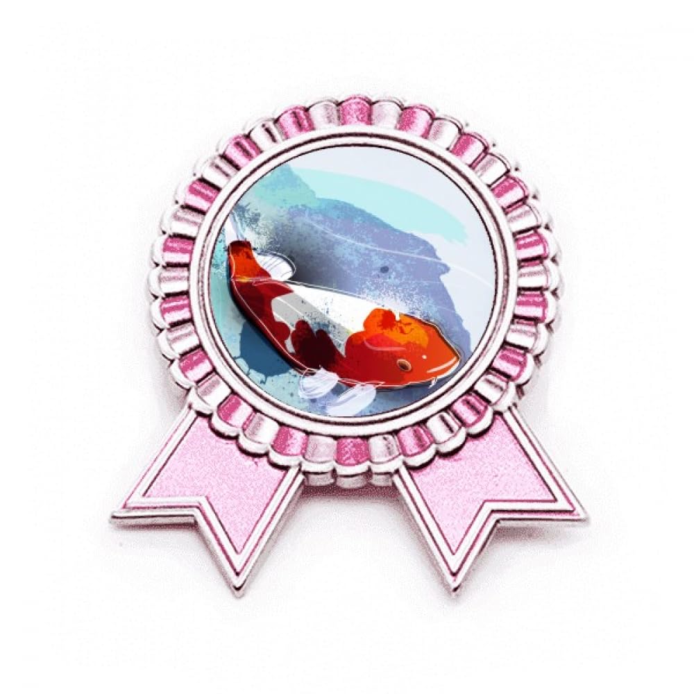 Broche poisson koï rose style aquarelle accessoire métal M