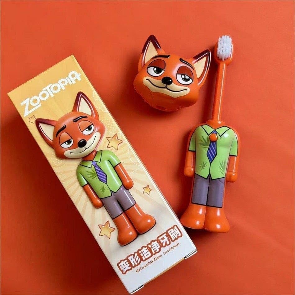 Cartoon Character Kids Toothbrush Holder with Cover, Cute Bathroom Organiser, 1 Piece, Orange-picture-24