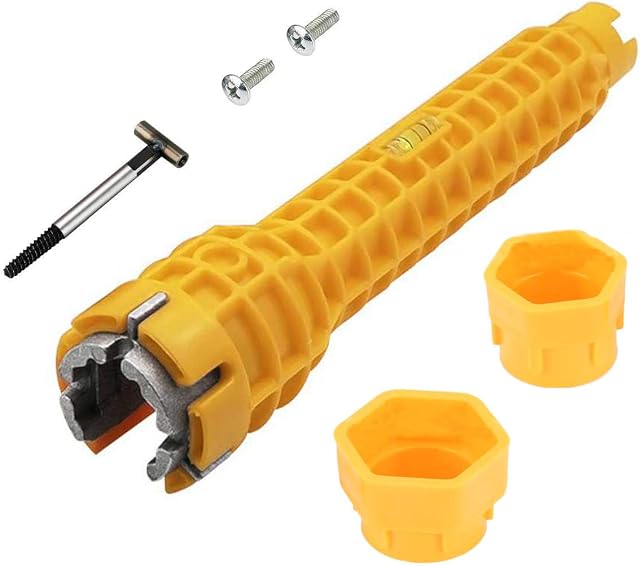 Faucet and Sink Installer Tool,Multifunctional Sink Wrench Faucet Wrench Tool Double Head Basin Wrench Tap Spanner for Kitchen Plumbing Repair