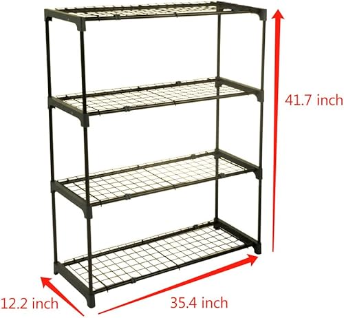 Miniatura 7 de KINZZY Mini estantes de invernadero de jardín premium, estantes de alambre reforzado con capacidad de peso de 33 libras, 35 x 12 x 42 pulgadas