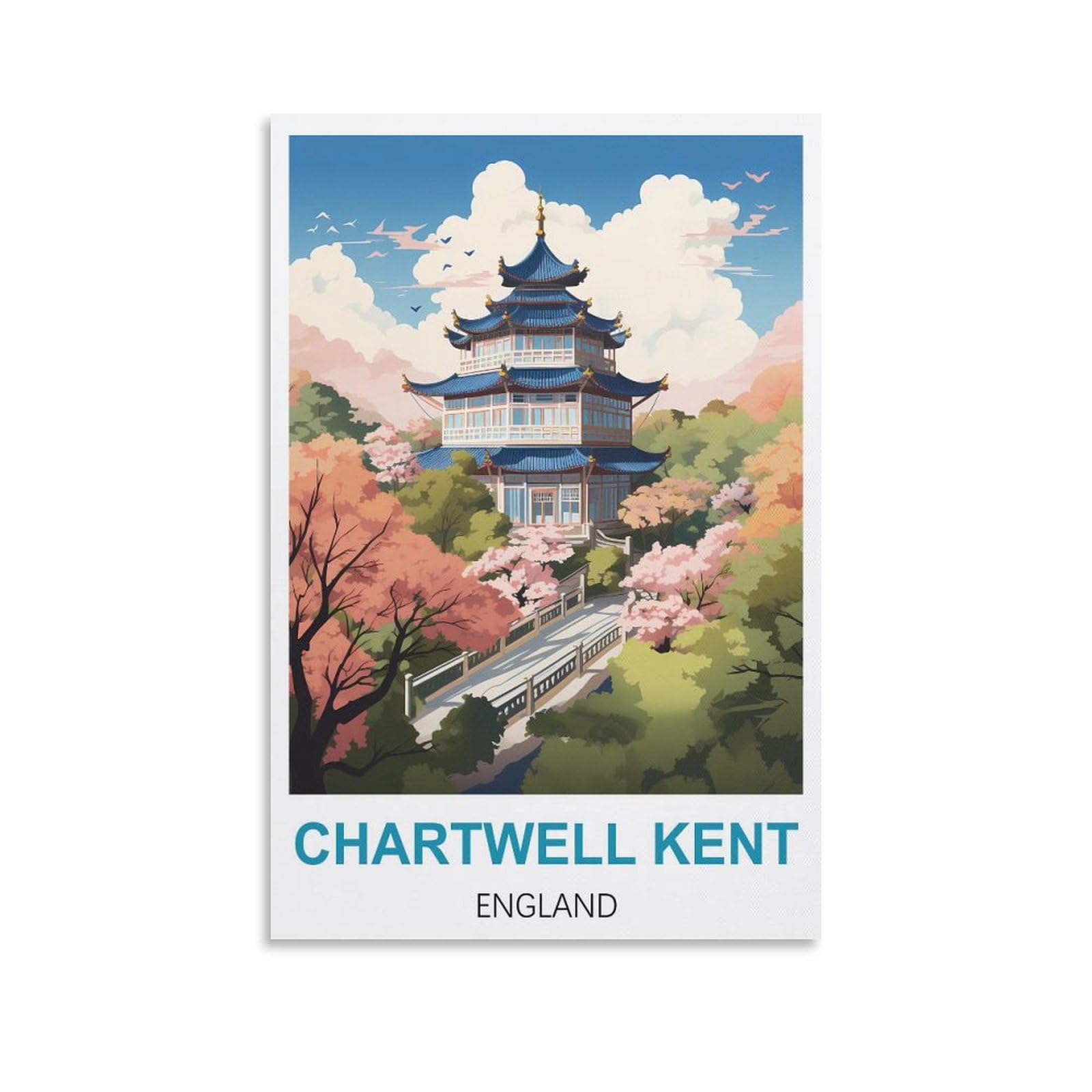 Metal Bar Signs Vintage Chartwell Kent England Travel Tin Signs Metal Poster Wall Decor Office Cafe Bathroom Badroom 15x30cm