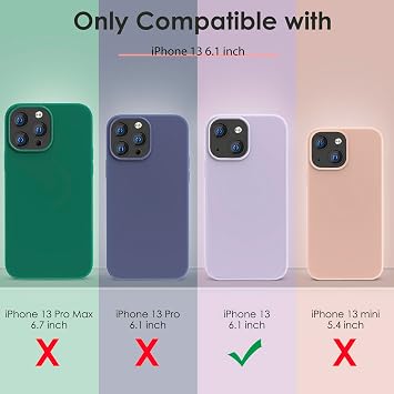 Silicone Case Designed for iPhone 13 Case, Ultra Slim Shockproof Protective Liquid Silicone Phone Case with Soft Anti-Scratch Microfiber Lining, 6.1 inch,Baby Blue