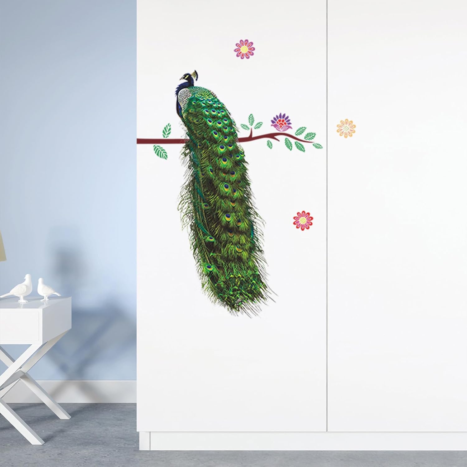 astylishome Wall Stickers Colorful Peacocks Animals Walls Decals with Flowers Decor Nursery for Classroom Living Room TV Background Greenhouse Decor Home Art 0101 7 614Qe7kbCmL. AC SL1500