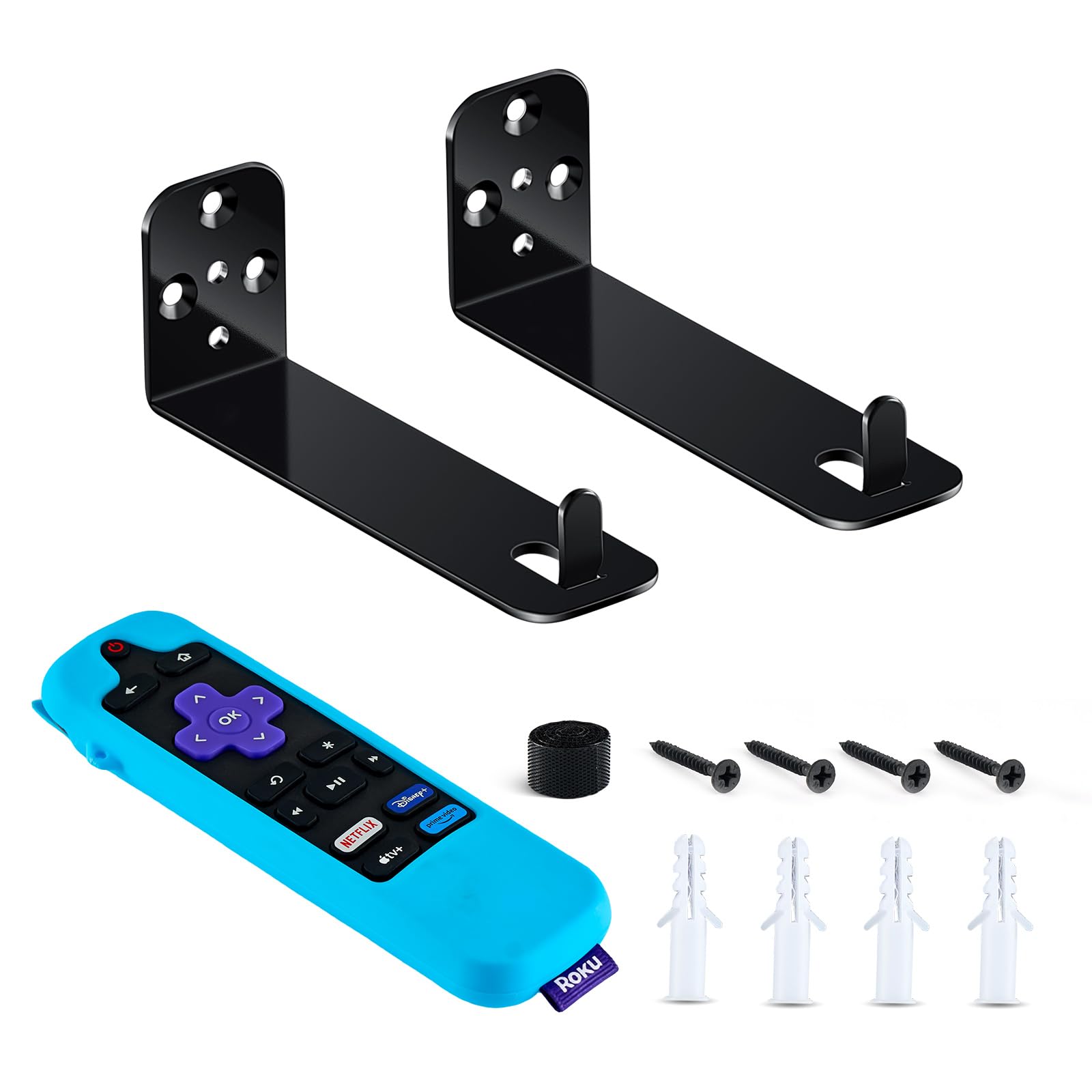 wabracket Universal Soundbar Wall Mount for Roku Streambar SE, Sturdy Soundbar Holder for Roku SE, with Luminescent Remote Silicone Cover