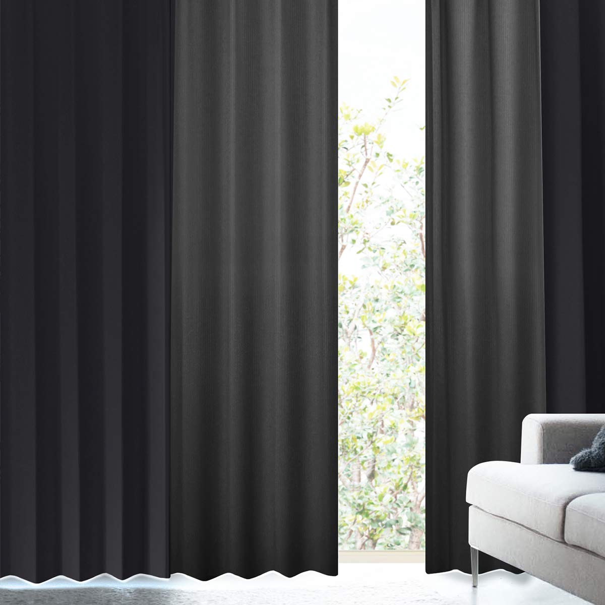 Amazon｜[カーテンくれない] しっとりとした漆黒の1級遮光カーテン