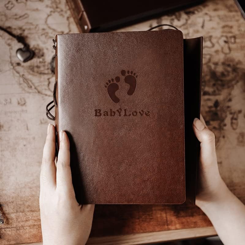 Miniatura 2 de Álbum de fotos de 4 x 6 pulgadas, 160 fotos, álbumes de fotos de cuero con espacio de escritura con 30 papeles de escritura, viajes, familia, boda,