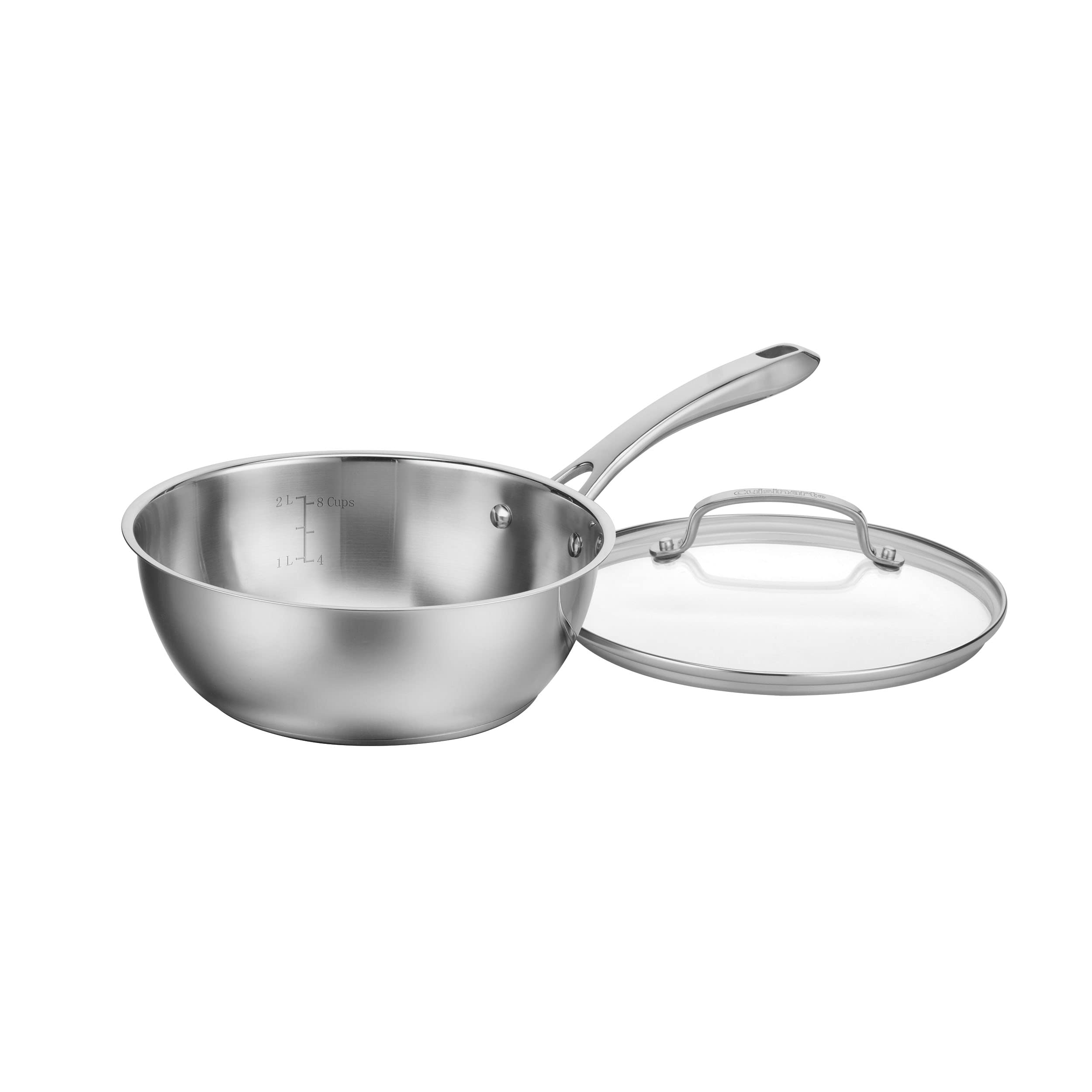 Cuisinart 8335-24 Casseruola 3L Acciaio Inox – Con Coperchio E Base Antiaderente Uniforme