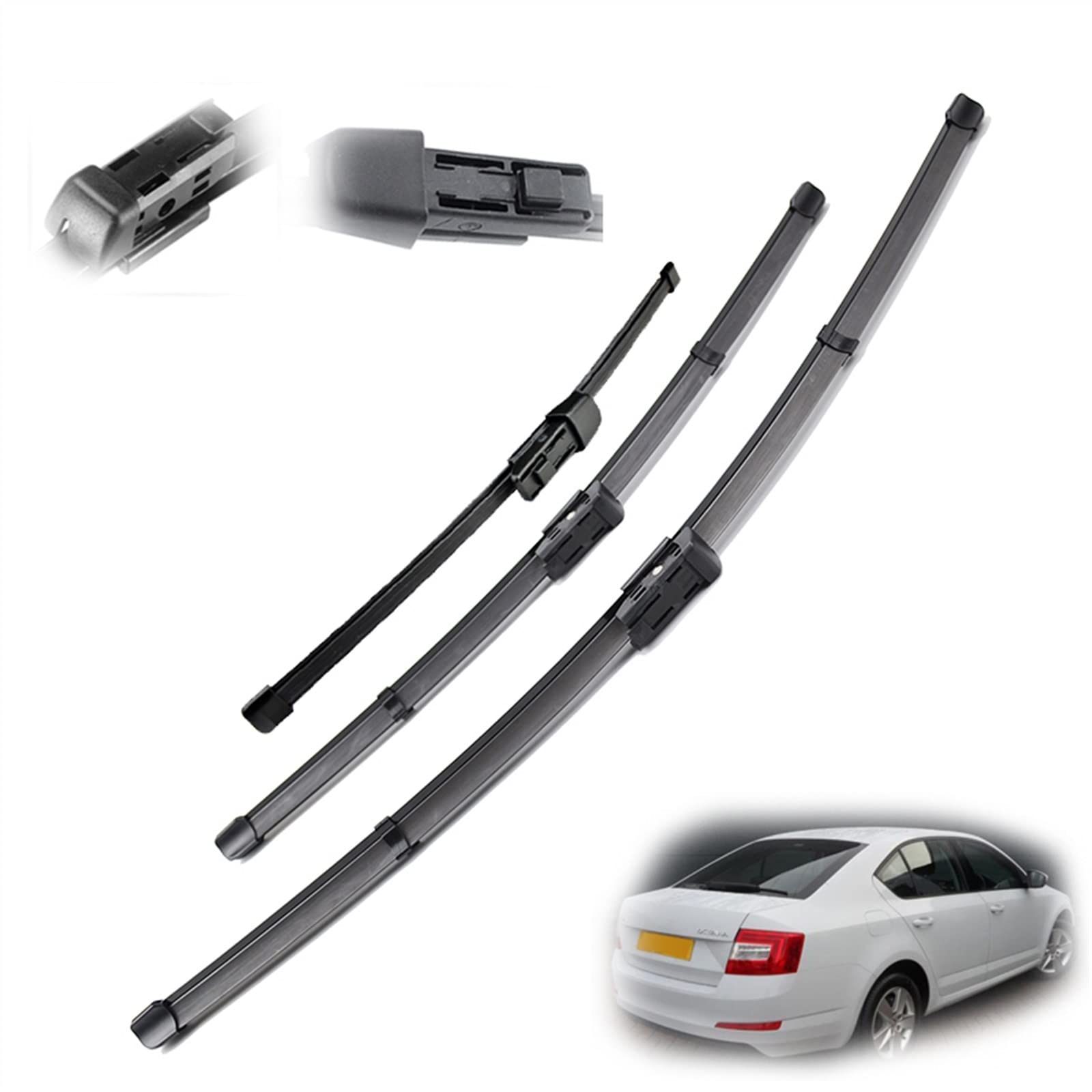 Limpiaparabrisas De 24 "19" 16 ", Escobilla Limpiaparabrisas Delantera Y Trasera para Skoda para Octavia 5E 2013 2014 2015 2016 2017