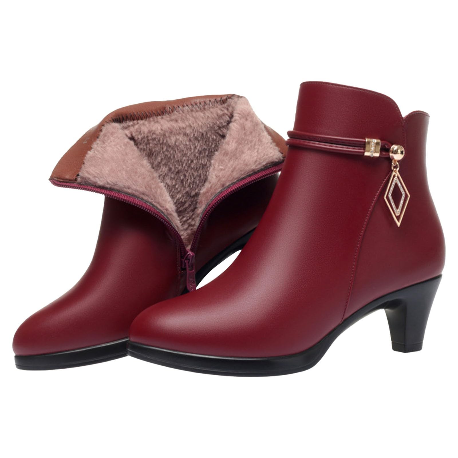 Botas para Mujer Acolchadas Y Cálidas Otoño E Invierno De Tacón Cowboy