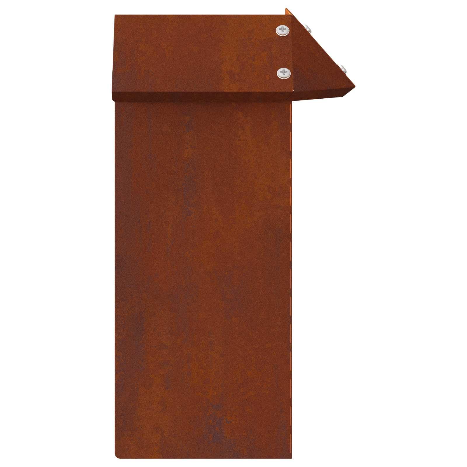 Ogrodzenie ślimaków, 4 sztuki, z rdzewiałej stali odpornej na warunki atmosferyczne, 13,5 x 13,5 x 25 cm, metalowe obramowanie rabatek i obrzeże trawnika, elastyczne obramowanie grządek i