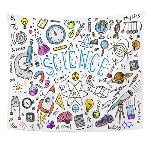 Emvency Tapestry Engraved In Old Sketch And Vintage Scientific Formulas Calculations Home Decor Wall Hanging For Living Room Bedroom Dorm 50X60 Inches #TOP22
