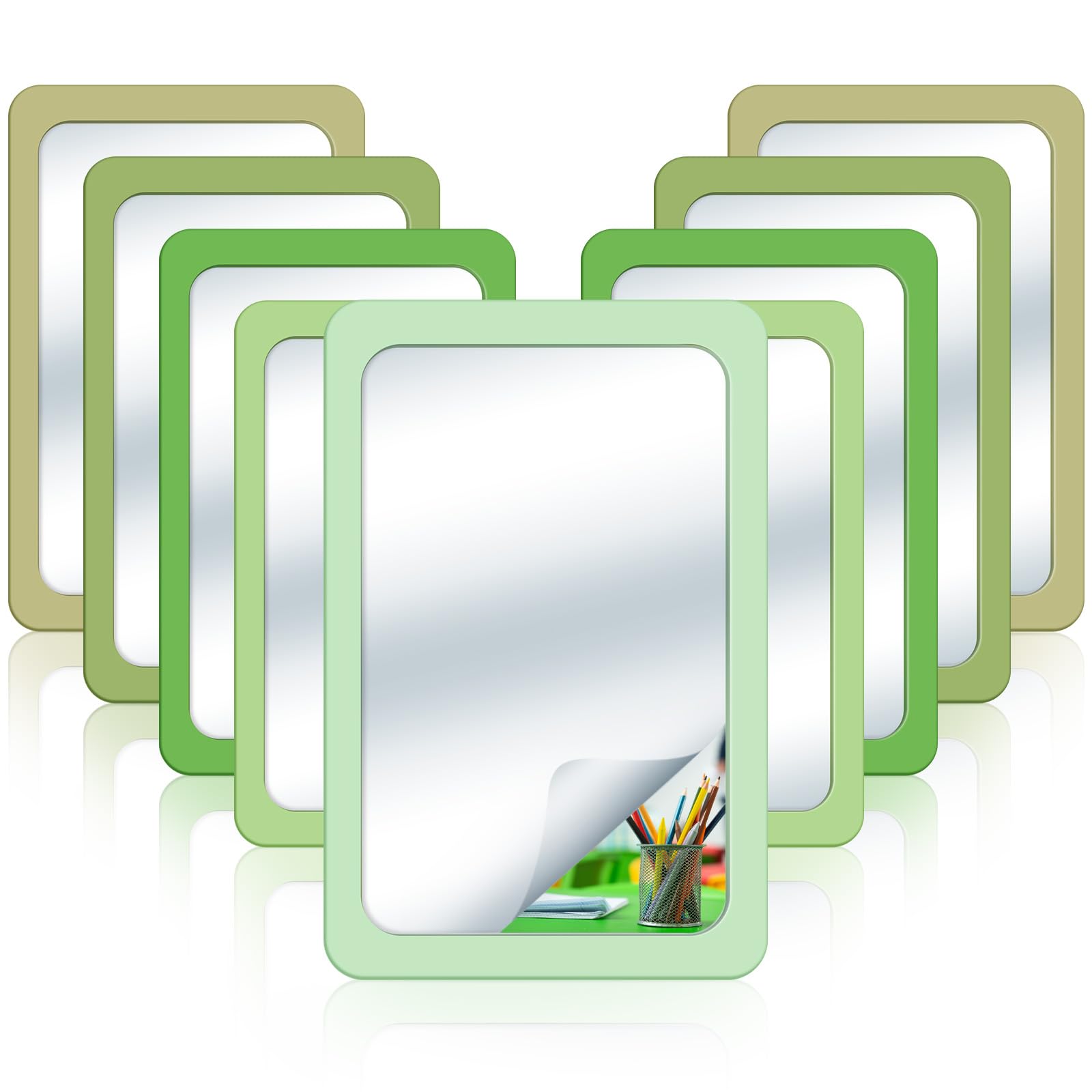 Miroir incassable enfants 15x10 cm : lot miroir plastique loisirs créatifs et maternelle