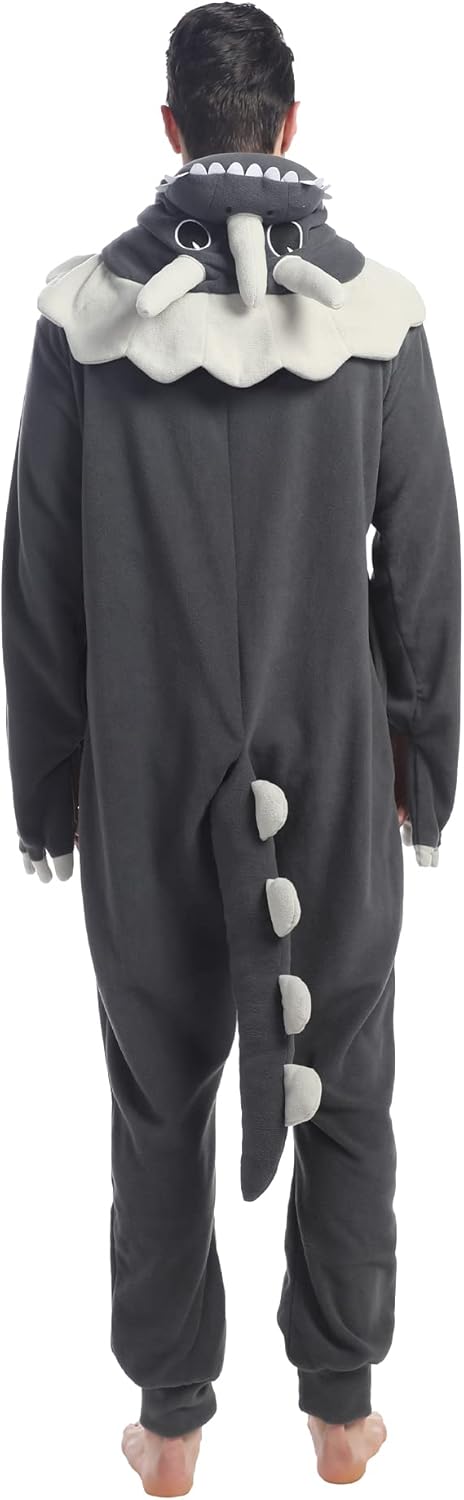dressfan Animal Triceratops Dragon Onesie Costume Dinosaur Christmas Halloween Cosplay Costume Pajamas Unisex Adults Teens - Image 2