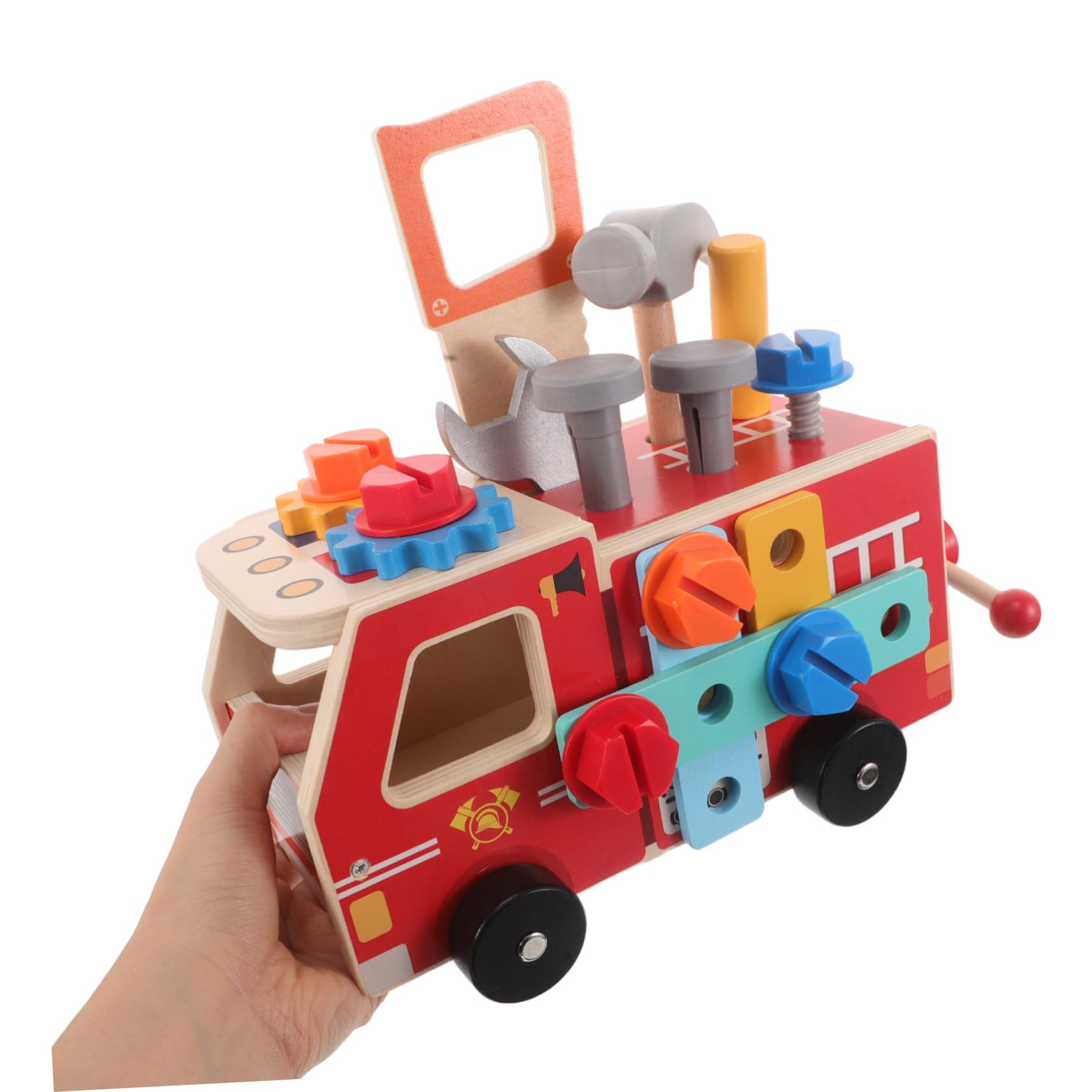 Beaupretty Set di Camion da Costruzione in Legno, Auto Educativa