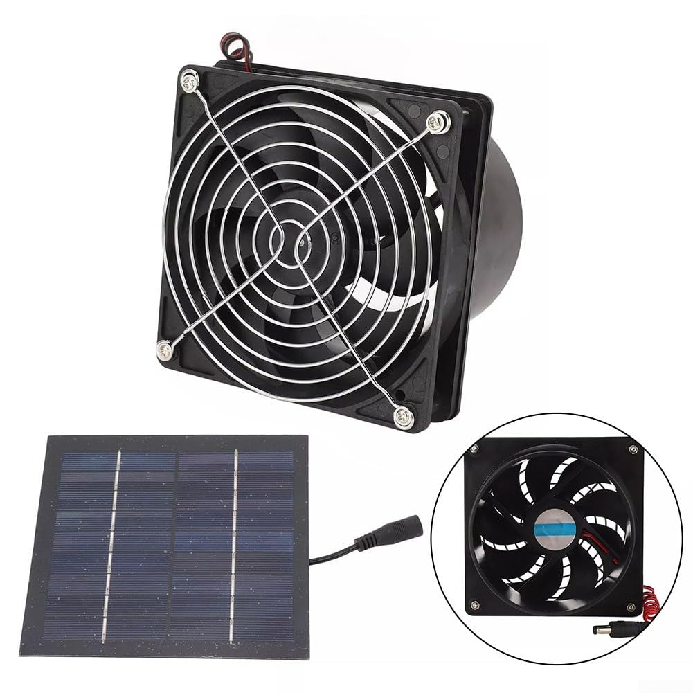 Kit di ventilatori a pannello solare, serra solare da 50 W con ventola di scarico per piccoli pollai, serre, capannoni, case per animali domestici, scarico delle finestre