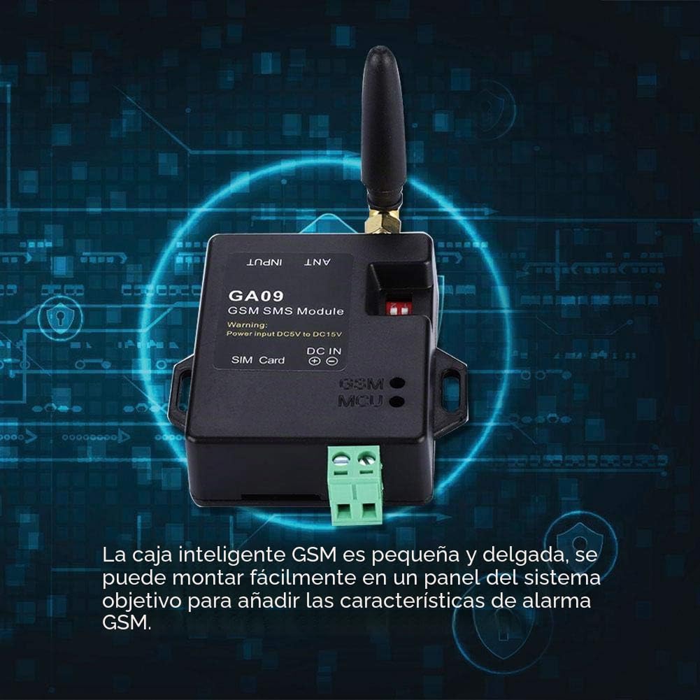 de alarma inalámbrico GSM, mini antena de caja de alarma GA09 inteligente SMS llamada de texto alarma automática para el hogar, fábrica industrial, almacén, sala de control