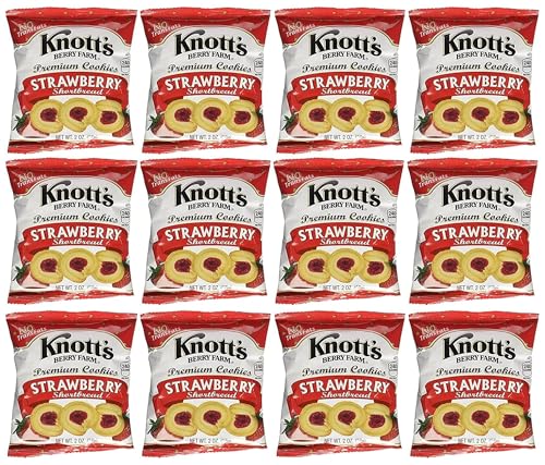 Image of Knott's Berry Farm Strawberry Shortbread Cookies, 2 Oz (Pack of 12)