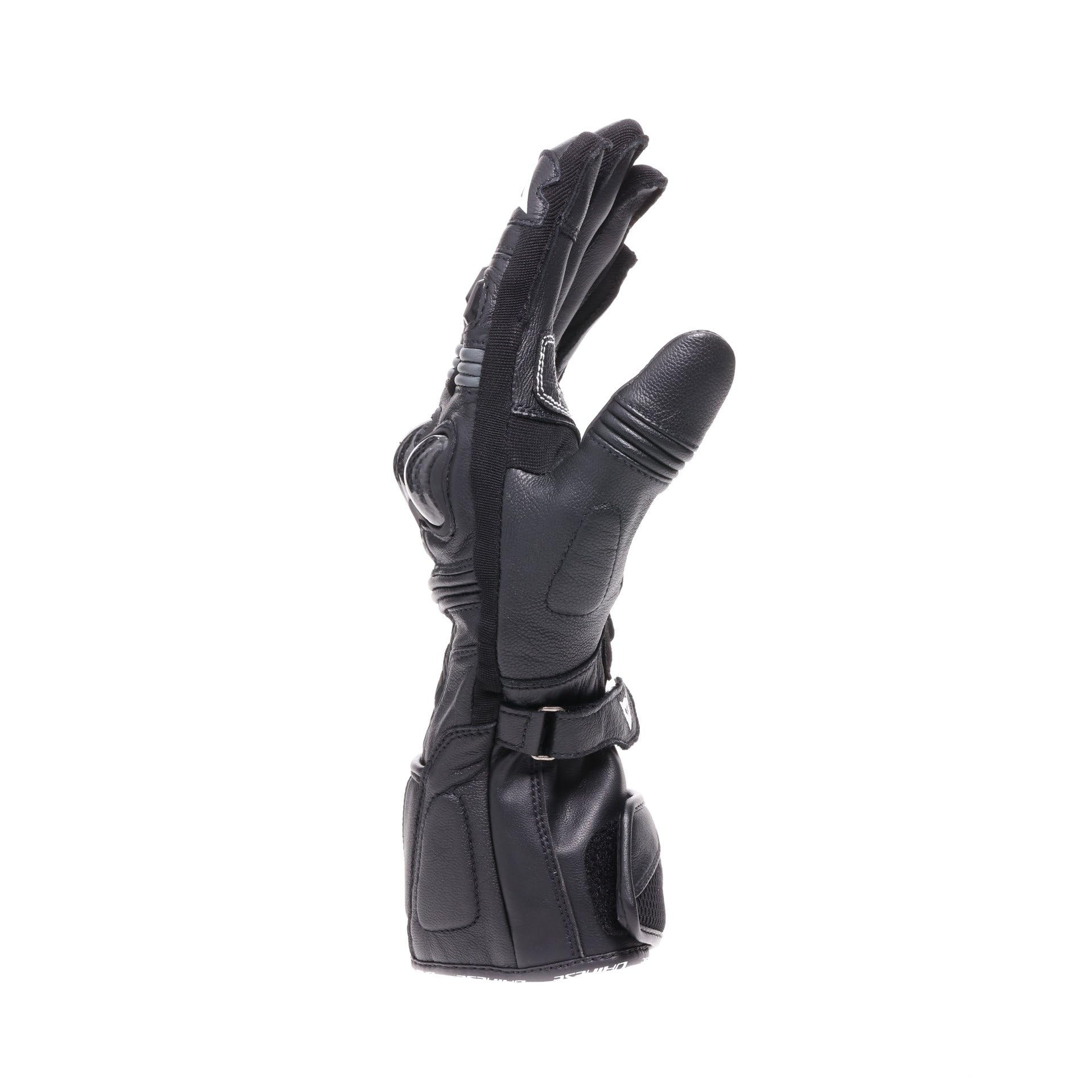 Dainese Reacto Carbon Long Gloves, długie rękawiczki motocyklowe ze skóry, z ochroną kostek z włókna węglowego i wzmocnieniami na palcach, Smart Touch, dla mężczyzn