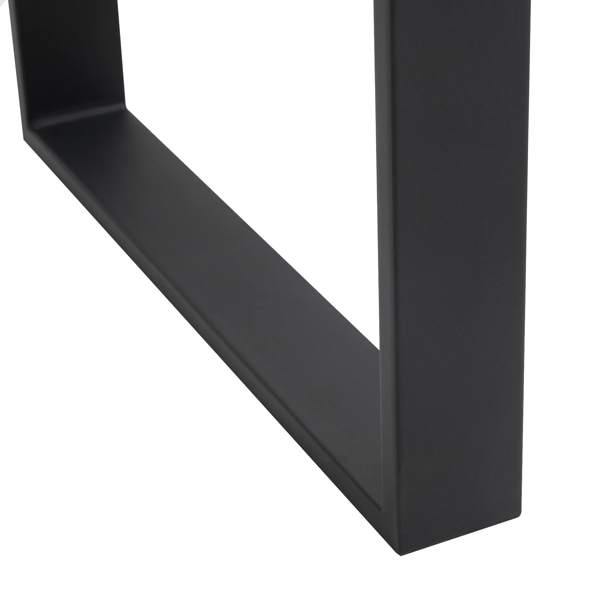 HOMCOM Juego de 2 Patas de Mesa de Acero 60x72 cm Patas Rectangulares de Mesa para Muebles de Bricolaje Estilo Industrial con Tornillos y Protectores de Suelo Negro