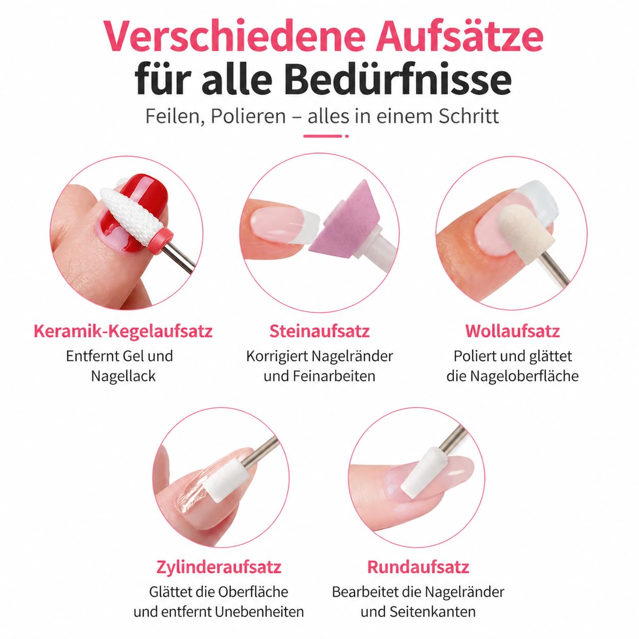 Gelnägel Starter Set für Anfänger, Kabelloser Nagelfräser mit Integriertem UV-Licht, UV Gel Nagellack Set mit Base Coat, Top Coat und Farbe Rot, Komplettes Nagelset zum Nägel Selber Machen